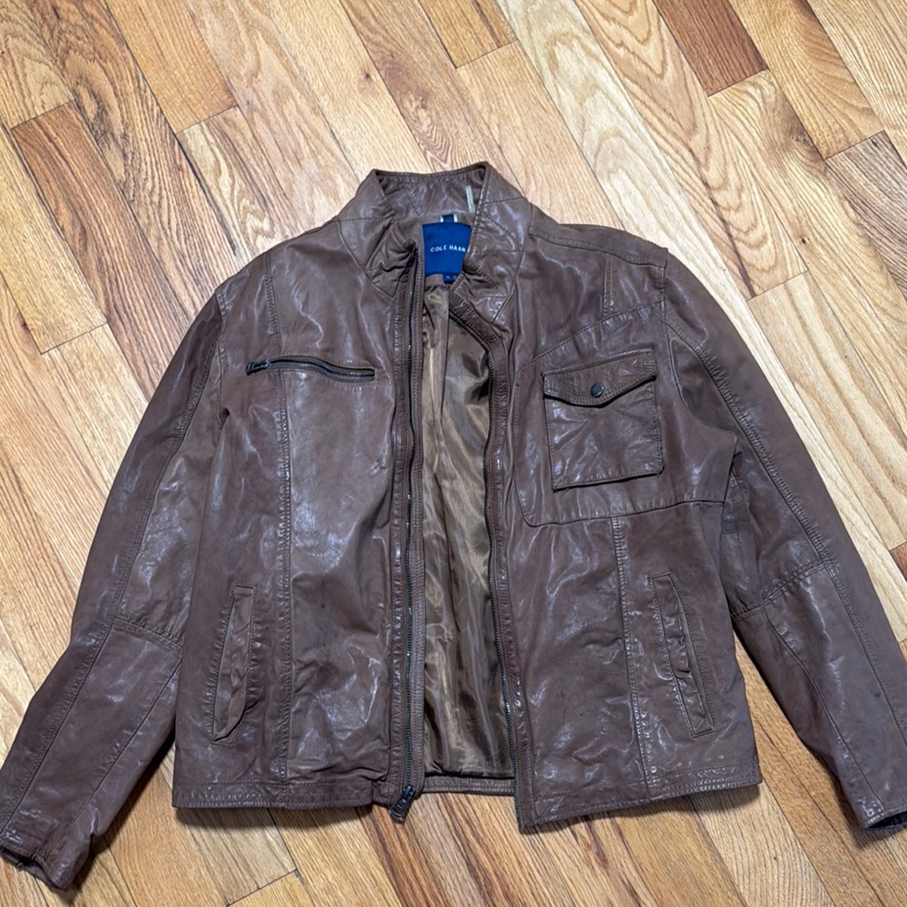 Cole Haan Men's Brown Leather Jacket